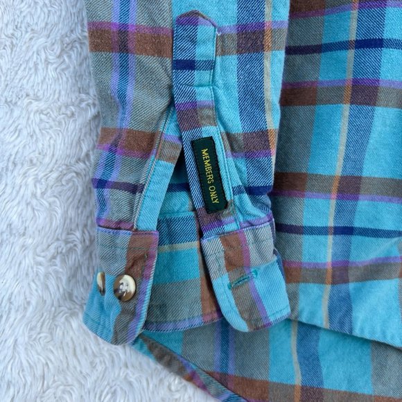 Highland County Members Only‎ Men's Blue Plaid Flannel Size XL - Picture 6 of 6